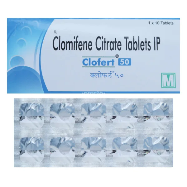 Clofert 50 mg - Clomiphene - 10 tablets