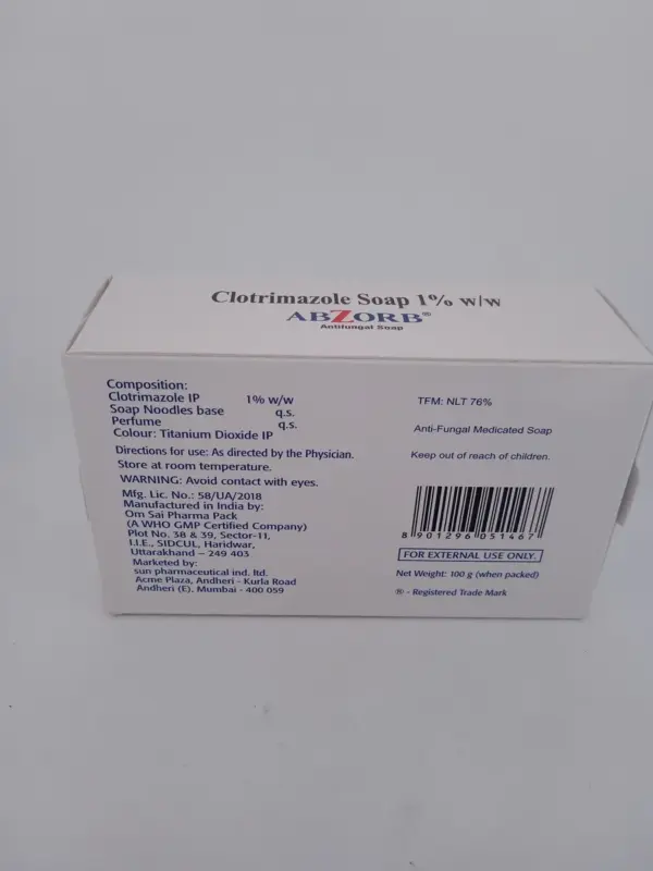 ABZORB ANTIFUNGAL SOAP - 1 BAR OF 100g - Aipctshop ABZORB ANTIFUNGAL ...
