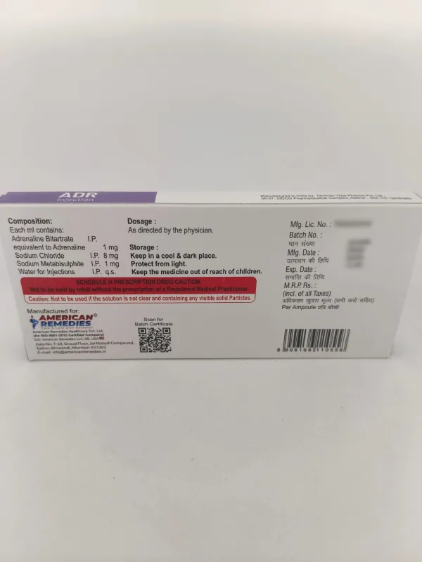 ADR INJECTION - 10 AMPOULES OF 1ML - Image 3