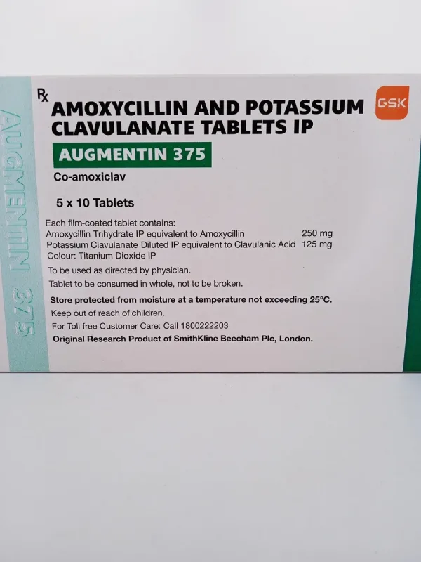 AUGMENTIN 375 MG - 10 TABLETS