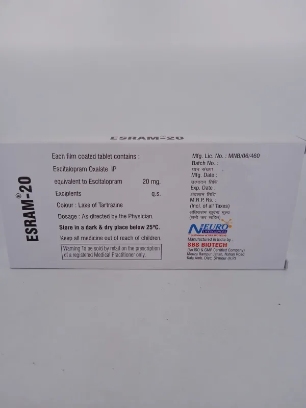 ESRAM 20 MG - 10 TABLETS - Image 4