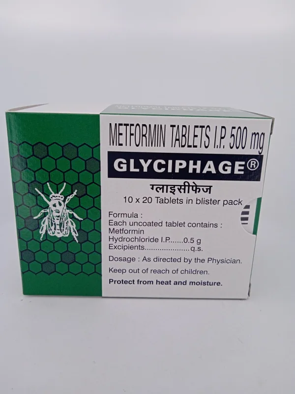 GLYCIPHAGE 500 MG - 20 TABLETS