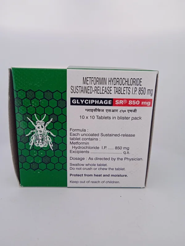 GLYCIPHAGE SR 850 MG - 10 TABLETS