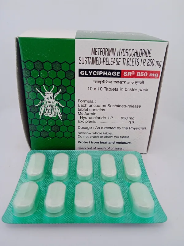 GLYCIPHAGE SR 850 MG - 10 TABLETS - Image 2