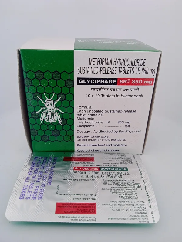 GLYCIPHAGE SR 850 MG - 10 TABLETS - Image 3
