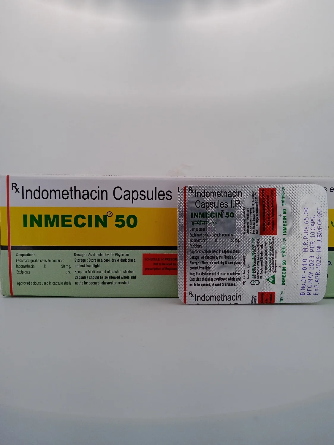 INMECIN 50 MG - 10 TABLETS - Image 2