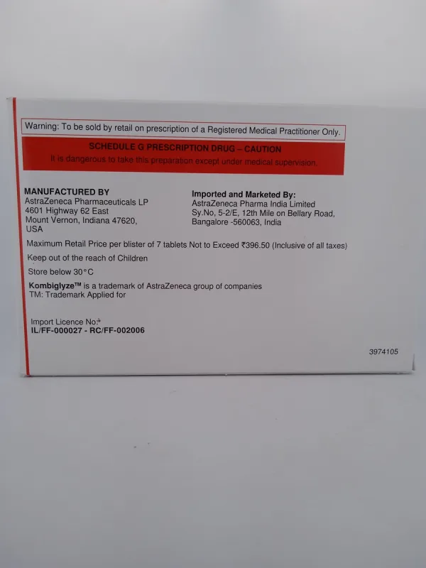 KOMBIGLYZE XR 5MG/500MG - 7 TABLETS - Image 3