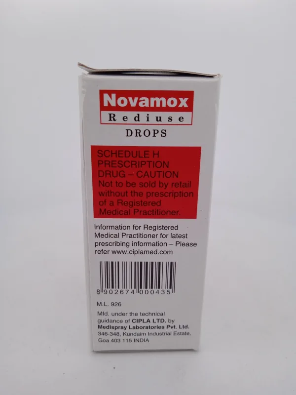 NOVAMOX REDIUSE DROPS 100MG/1ML - 1 BOTTLE OF 10ML - Image 4