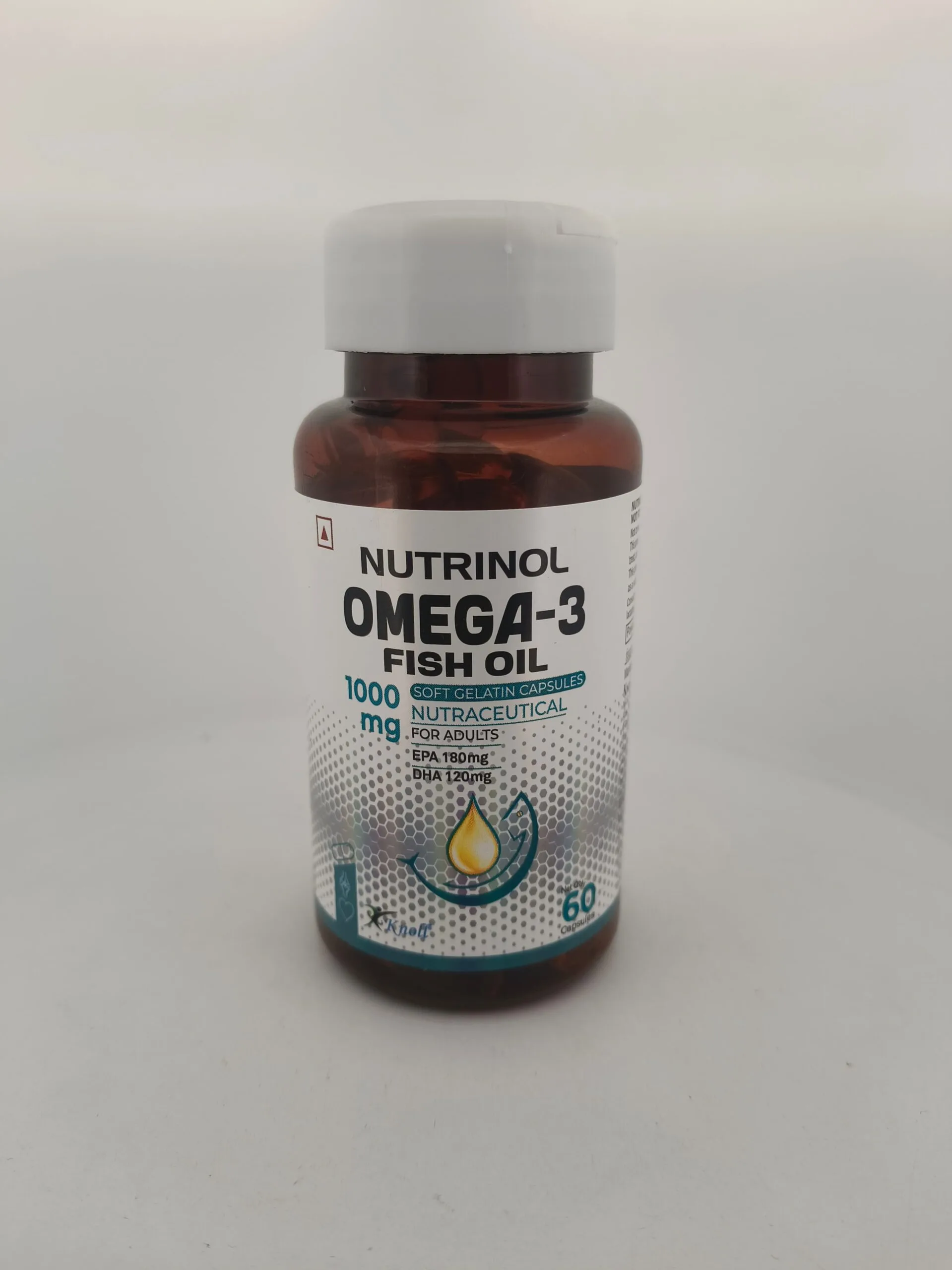 NUTRINOL OMEGA-3 FISH OIL - 1 BOTTLE OF 60 CAPSULES