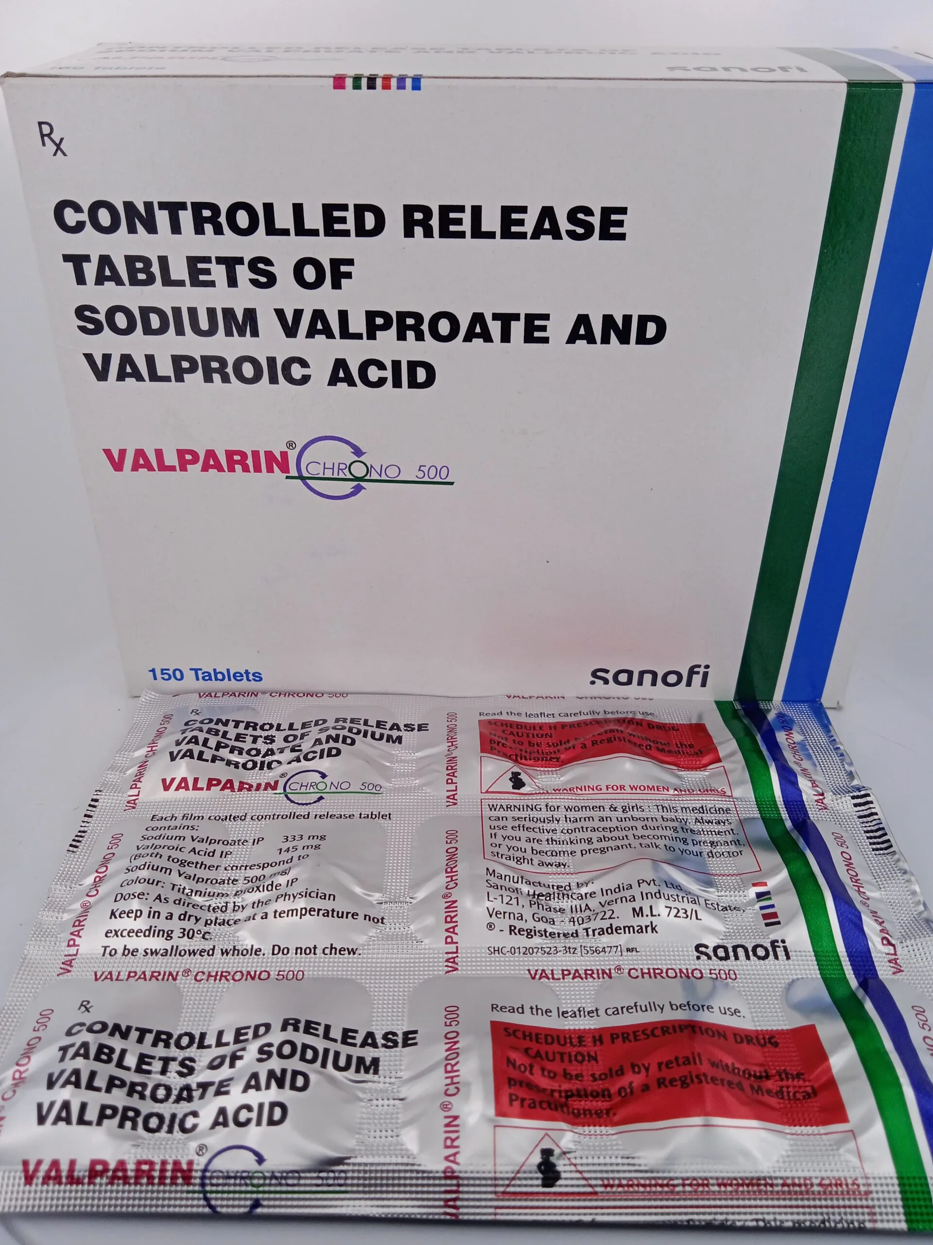 VALPARIN CHRONO 500 MG - 15 TABLETS - Image 2
